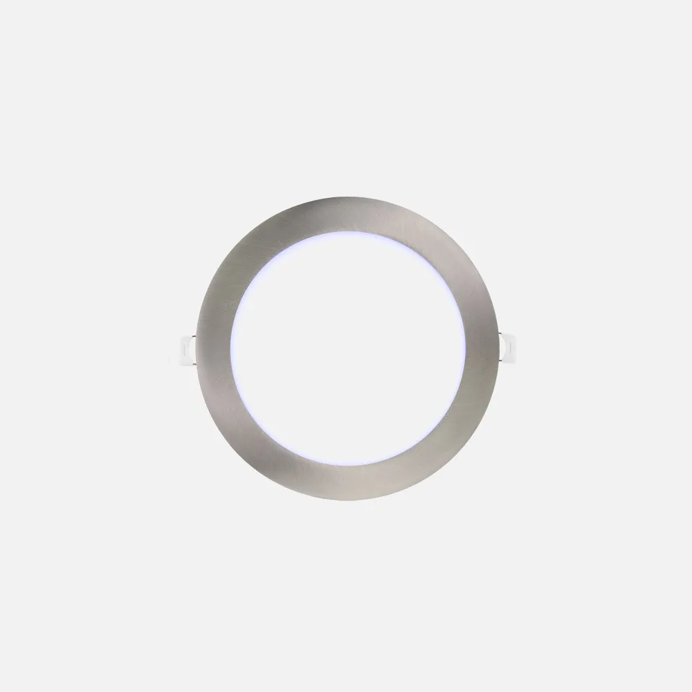 Downlight Obsidiana 12w 6500k Niquel Redondo 960lm  2,5x17x17 Cm Corte 15,5 Cm
