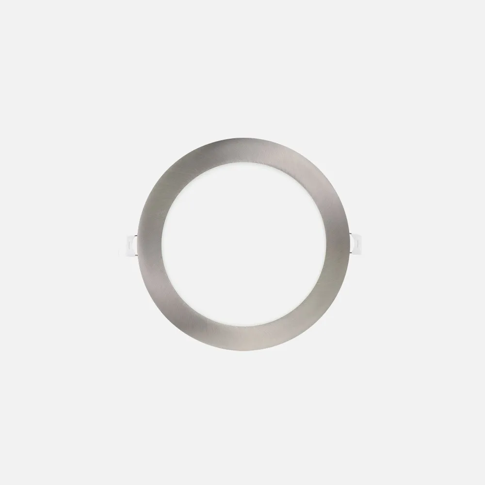 Downlight Obsidiana 12w 6500k Niquel Redondo 960lm  2,5x17x17 Cm Corte 15,5 Cm