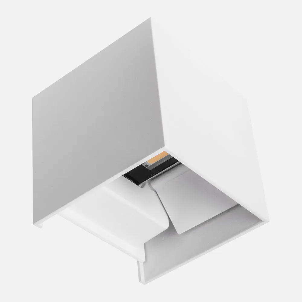 170362001 - Wall Grazer Light 10w 3000k Segmento White Ip65 10x10x10cm Aluminium 800lm Adjustable