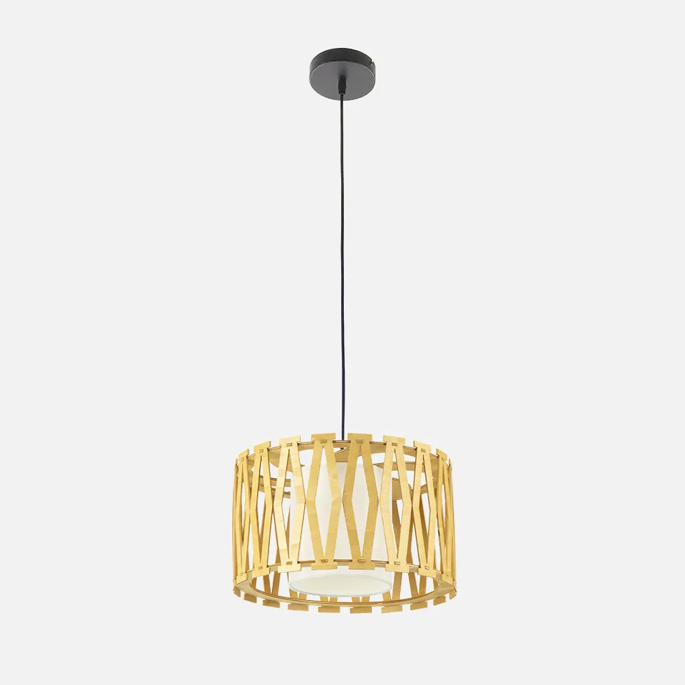 Colgante Cipres 1xe27 Madera Natural Regx30x30 Cm