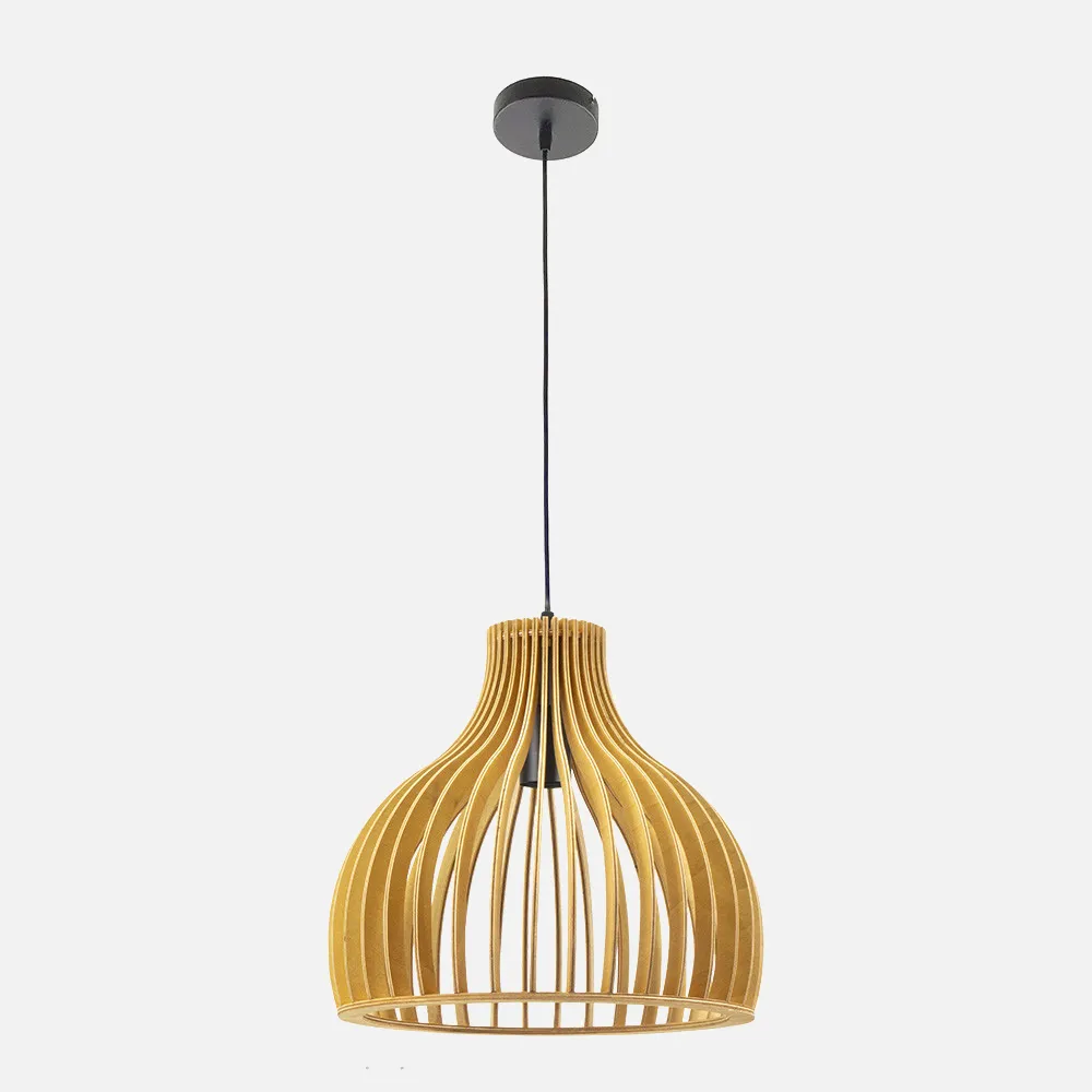 Colgante Caoba 1xe27 Madera Natural Regx35x35 Cm