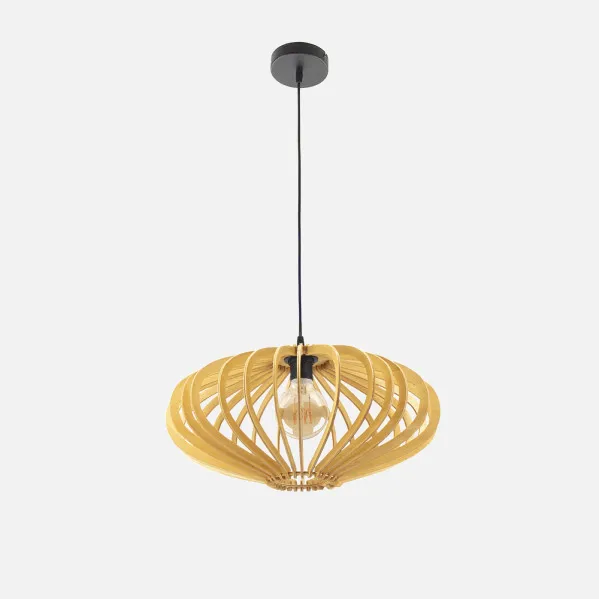 Colgante Sapelli 1xe27 Madera Natural Regx45x45 Cm