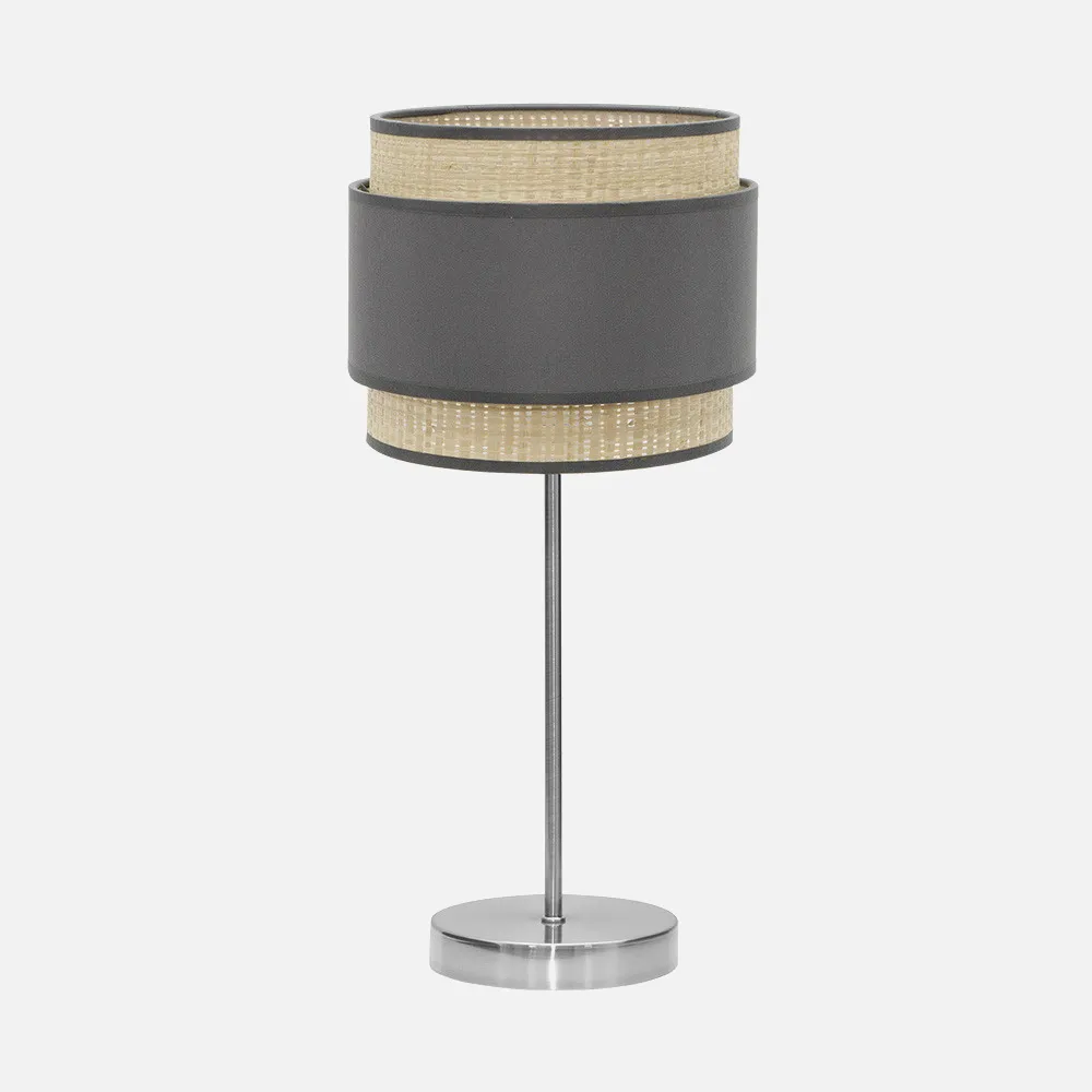 174271128 - Lâmpada de mesa alta Kandy Tall 1xe27 Natural/ cinzento 67x30x30 Cm