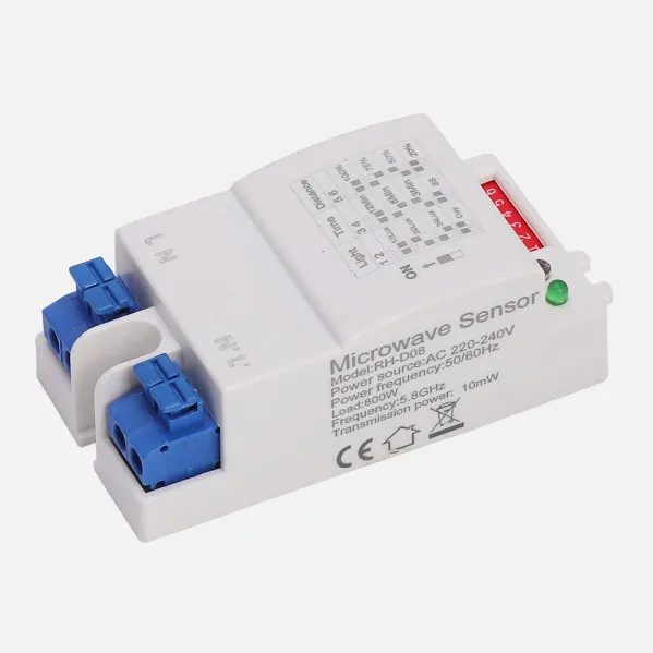 Sensor Movimiento Y Luz Detector Ip20 Blanco 3,6x7,8x2,5 Cm 360º Alcance De 2 A 8 M