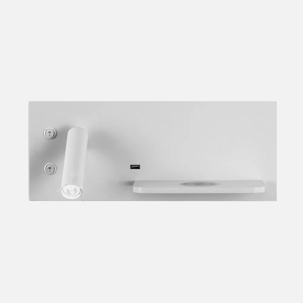 17136IZ01 - Wall light 2+8w 4000k Velazquez Left White Usb+qi  130lm Dual Switch 14x35x14 Cm