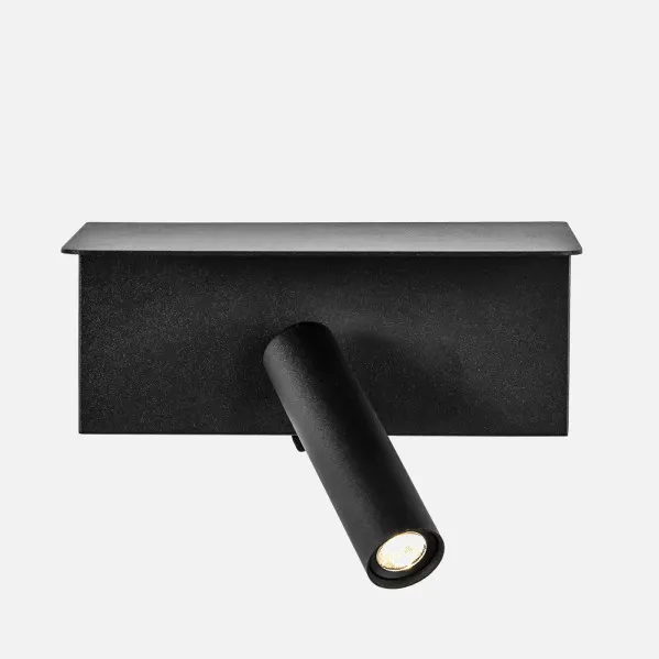 Aplique 3w 4000k Leonardo Negro C/estante Y Usb  150lm C/interruptor 14x18x14cm Orientb
