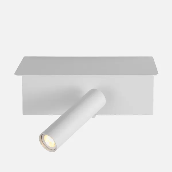 Lâmpada de parede 3w 4000k Leonardo White / Shelf  Usb 150lm / Switch 14x18x14cm Orientb