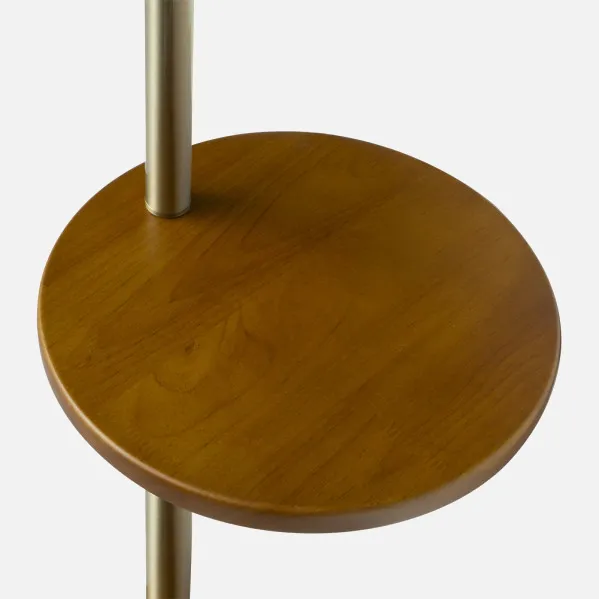 Suporte de mesa de café em couro 1xe27 Beige c/ mesa lateral embutida 168x30x30 Cm