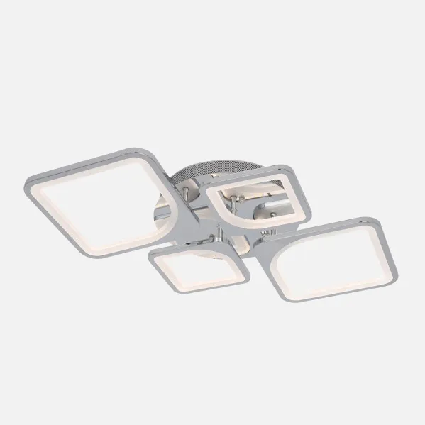 Plafon 86w 3000-4000-6500k Cromo Elara 9x76x46 Cm 11610Lm Regulable, Memoria y C. Remoto