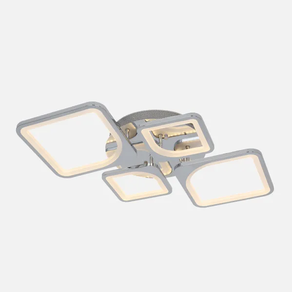 Lâmpada de tecto 86w 3000-4000-6500k cromada Elara 9x76x46 Cm 11610Lm Regulável, Memória  C. Remoto
