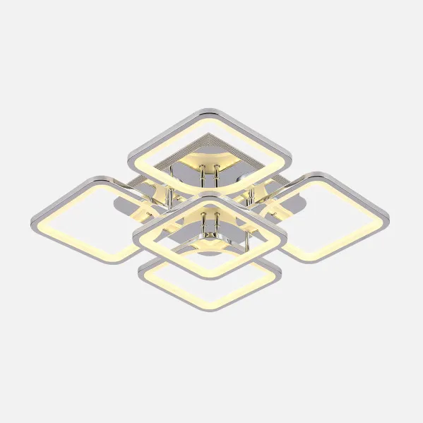 Ceiling light 129w 3000-4000-6500k Chrome Elara 9x58x58Cm 17415lm C.Remote,regulator And Memory