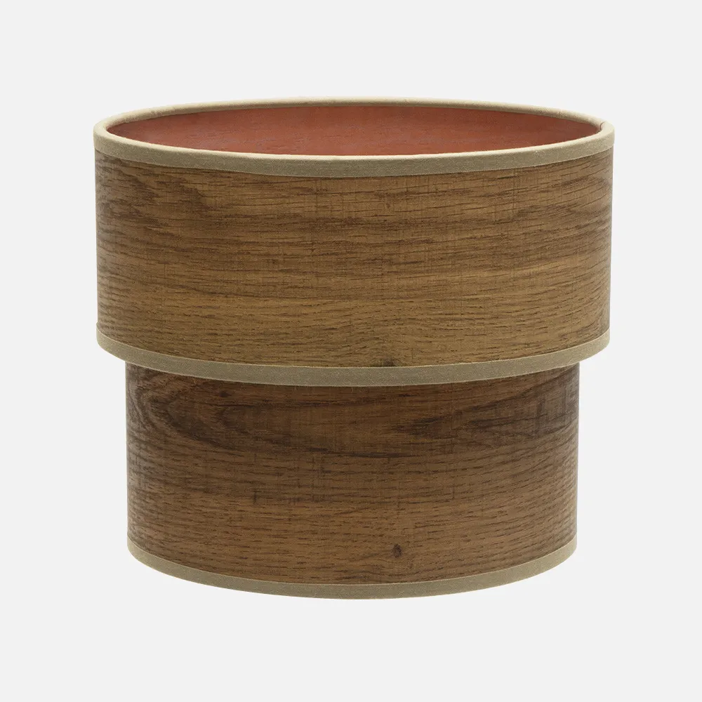 99.PA-175371084 - Lampshade Table lamp Double Smile E14 Wood Dark 18dx16dx16h