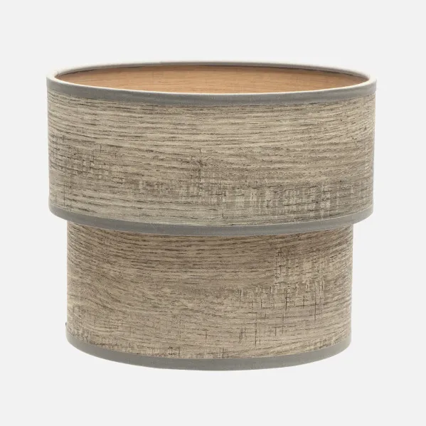 Lampshade Table lamp Double Smile E14 Wood Grey 18dx16dx16h