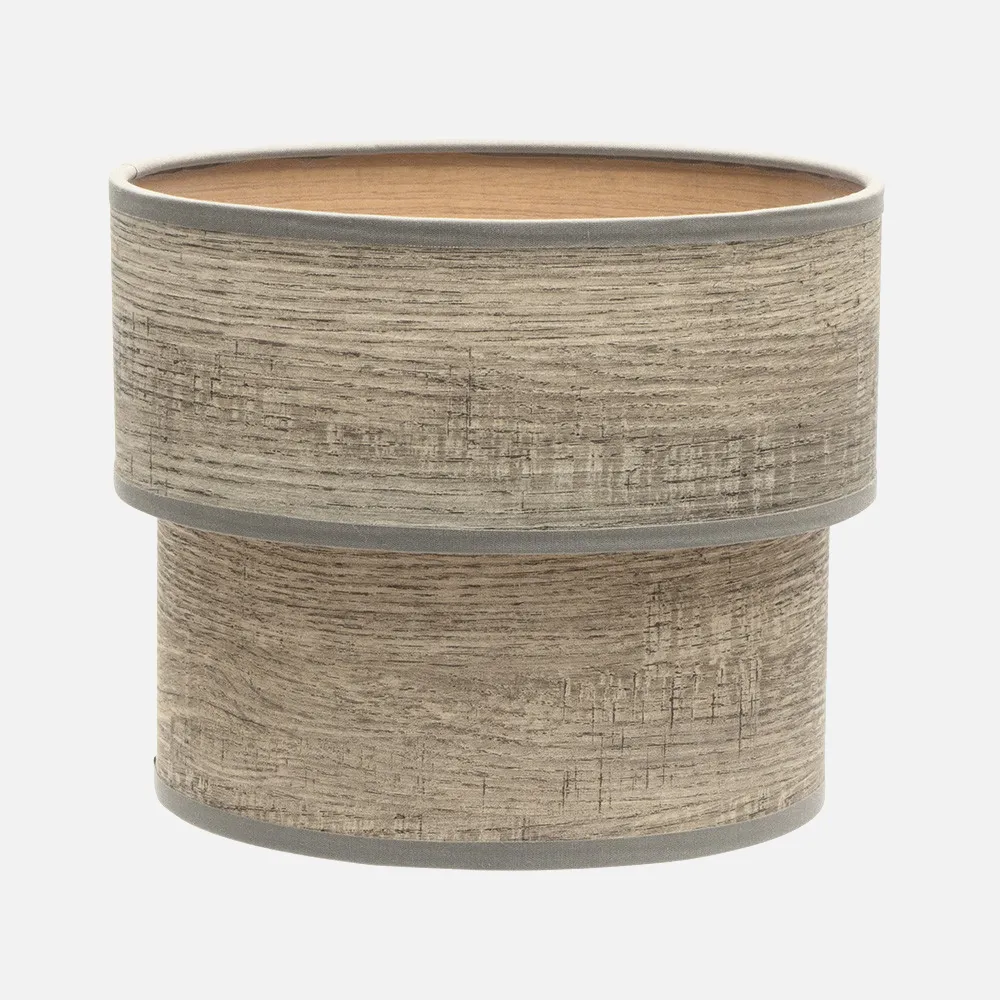 99.PA-175371083 - Lampshade Table lamp Double Smile E14 Wood Grey 18dx16dx16h