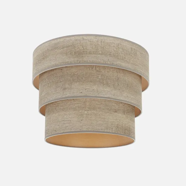 Lampshade Pendant light Triple Smile E27 Wood Grey 40dx20dx26h