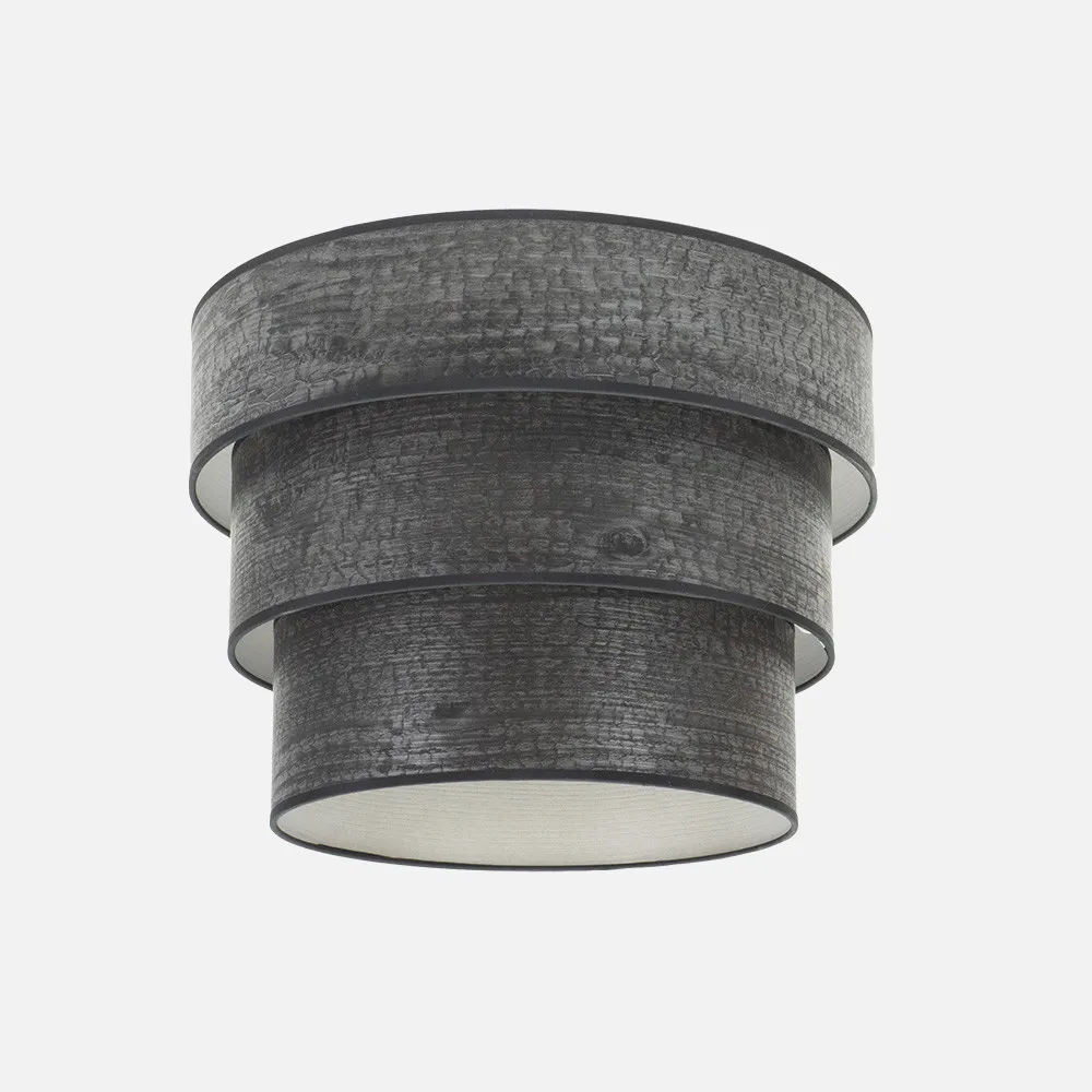 99.PA-175394009 - Lampshade Pendant light Triple Smile E27 Wood Black 40dx20dx26h