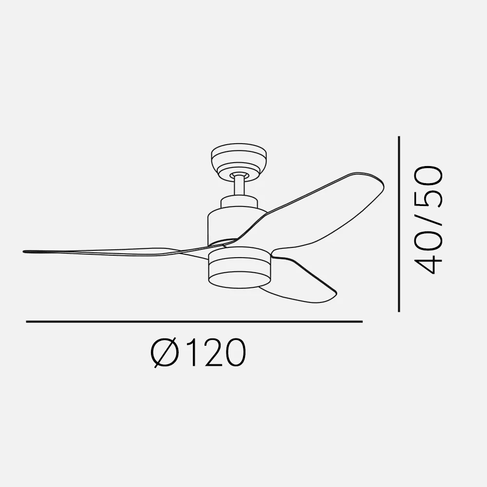 Ventilador Gerona 18w 2350lm Niquel/haya 3 Asp  40/50x120x120cm 3000-4000-6000k C/remoto Y Temporizador