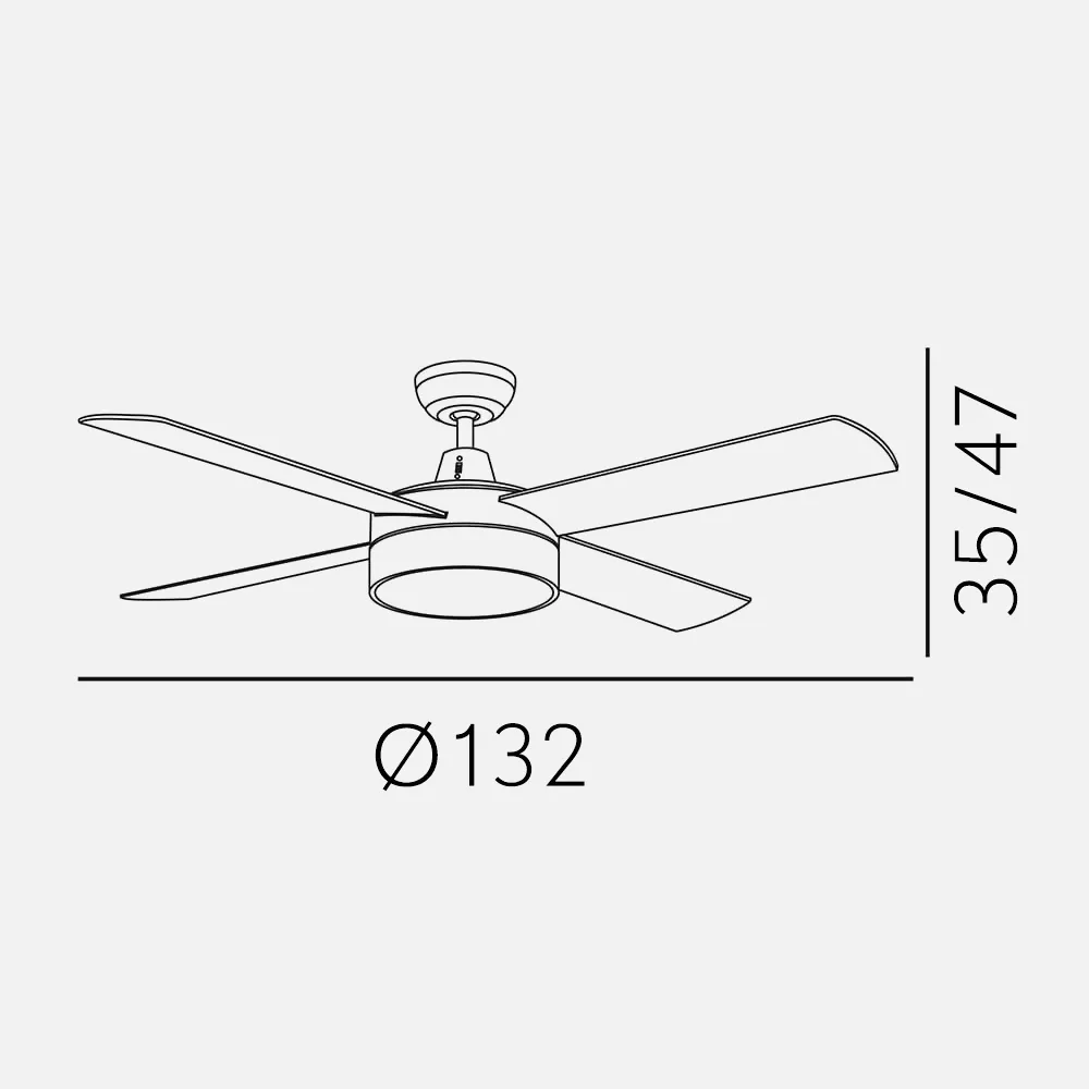 Ventilador Dc Nevery 26w Blanco 4aspas Blanco/haya 122d 2950lm 3000k,4000k,6000k Remoto-temporizador-memoria 24