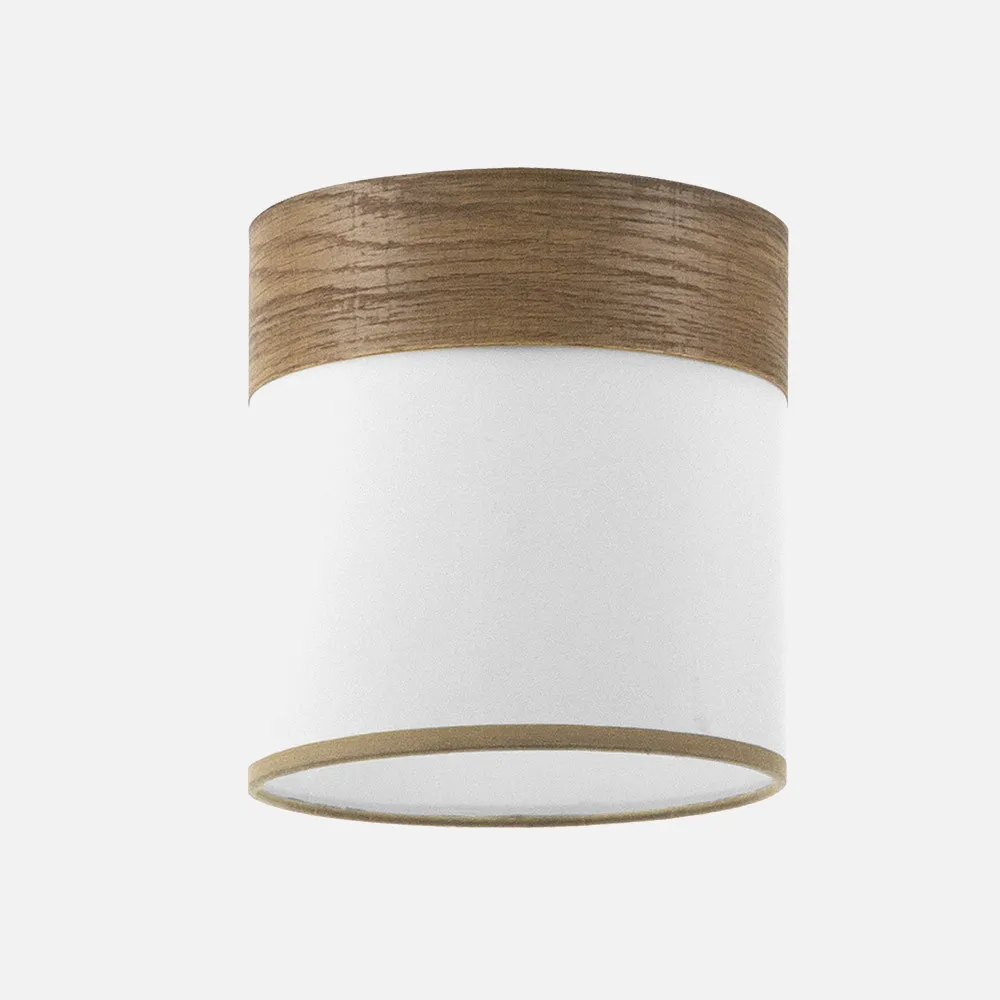 99.PA-175483084 - Pantalla Regl/plaf Cloe E27 Blanca/madera-oscura 16dx16dx16h