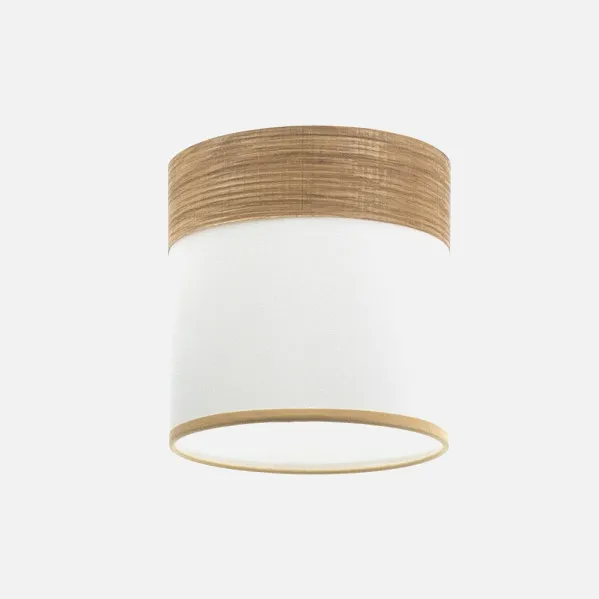 Pantalla Lampara Cloe E14 Blanca/madera-clara 14Dx14dx14h