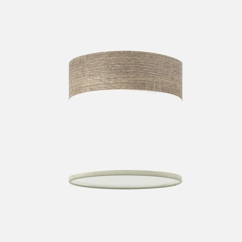 99.PA-175452083 - Pantalla Lampara Cloe E14 Blanca/madera-gris 14dx14dx14h