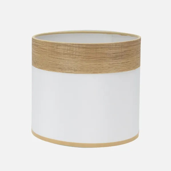 Pantalla Sobremesa Cloe E14 Blanca/madera-clara 17dx17dx14h