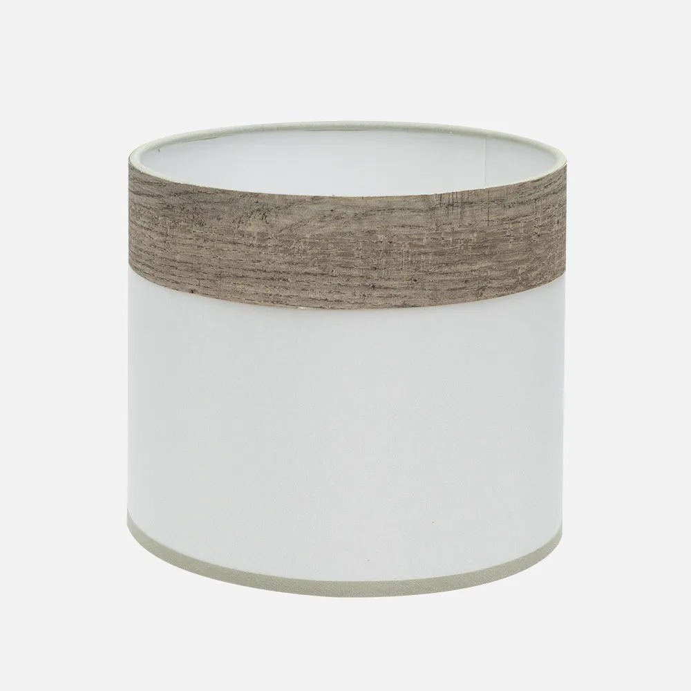 99.PA-175471083 - Pantalla Sobremesa Cloe E14 Blanca/madera-gris 17dx17dx14h