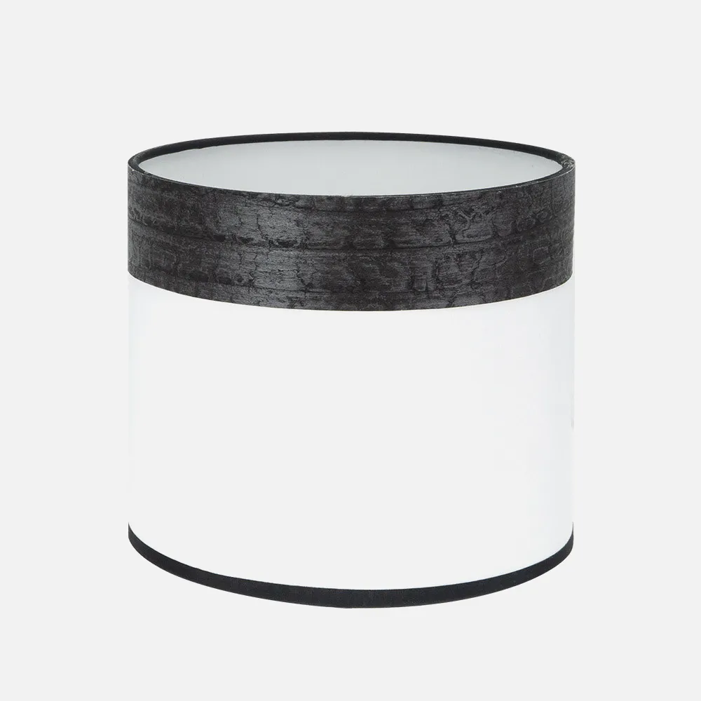 99.PA-175471009 - Pantalla Sobremesa Cloe E14 Blanca/madera-negra 17dx17dx14h