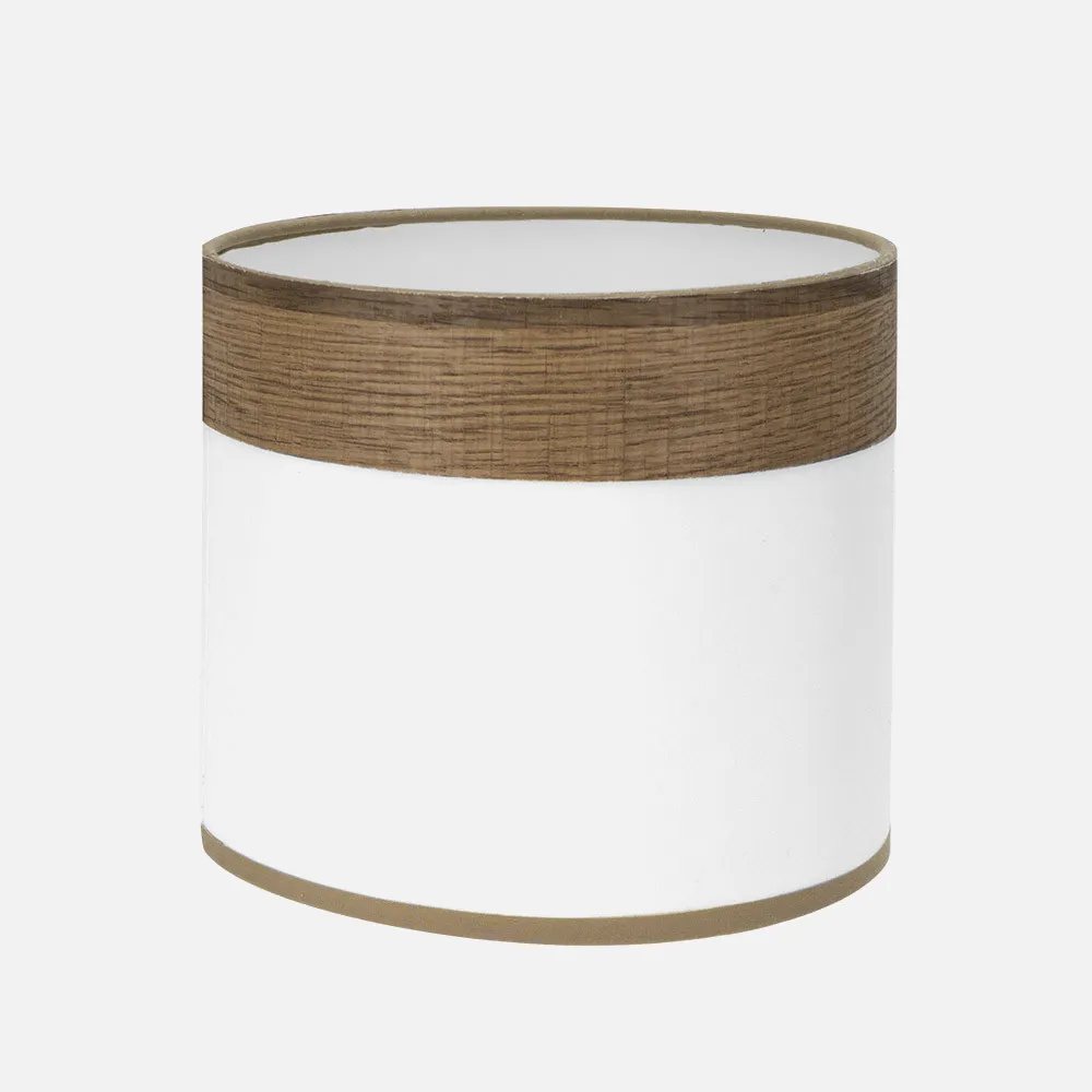 99.PA-175471084 - Lampshade Table lamp Cloe E14 White/wood-dark  17dx17dx14h