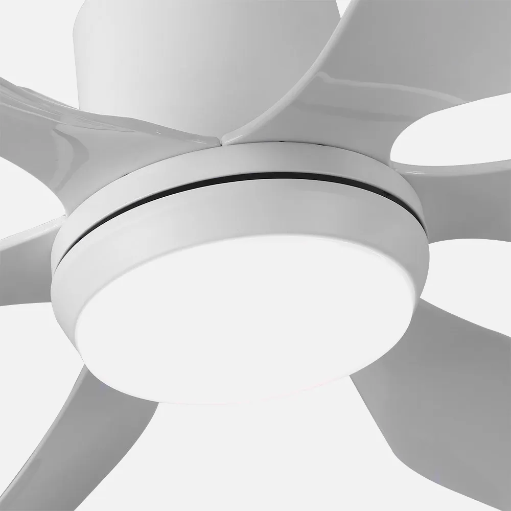 Ventilador Dc Otto 24w 2950lm Blanco 6 Aspas Blancas Reg.x167d 3000-4000-6000k 2tijas C/remoto, Memoria Y Temporizador