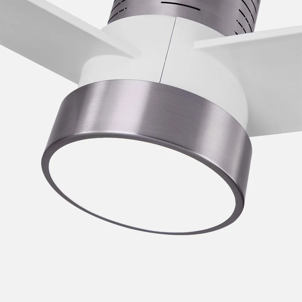 Ventilador Dc Teo 24w 2950lm Niquel 3Asp Blancas 32x139d 3000-4000-6000k C/remoto, Memoria Y Temporizador