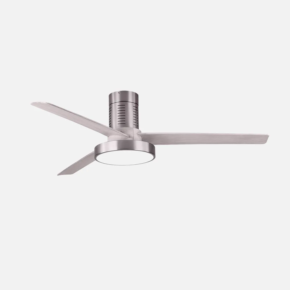 Ventilador Dc Pax 40w 3200lm Niquel 3 Aspas Gris 32x139d 3000-4000-6000k  C/remoto, Memoria Y Temporizador