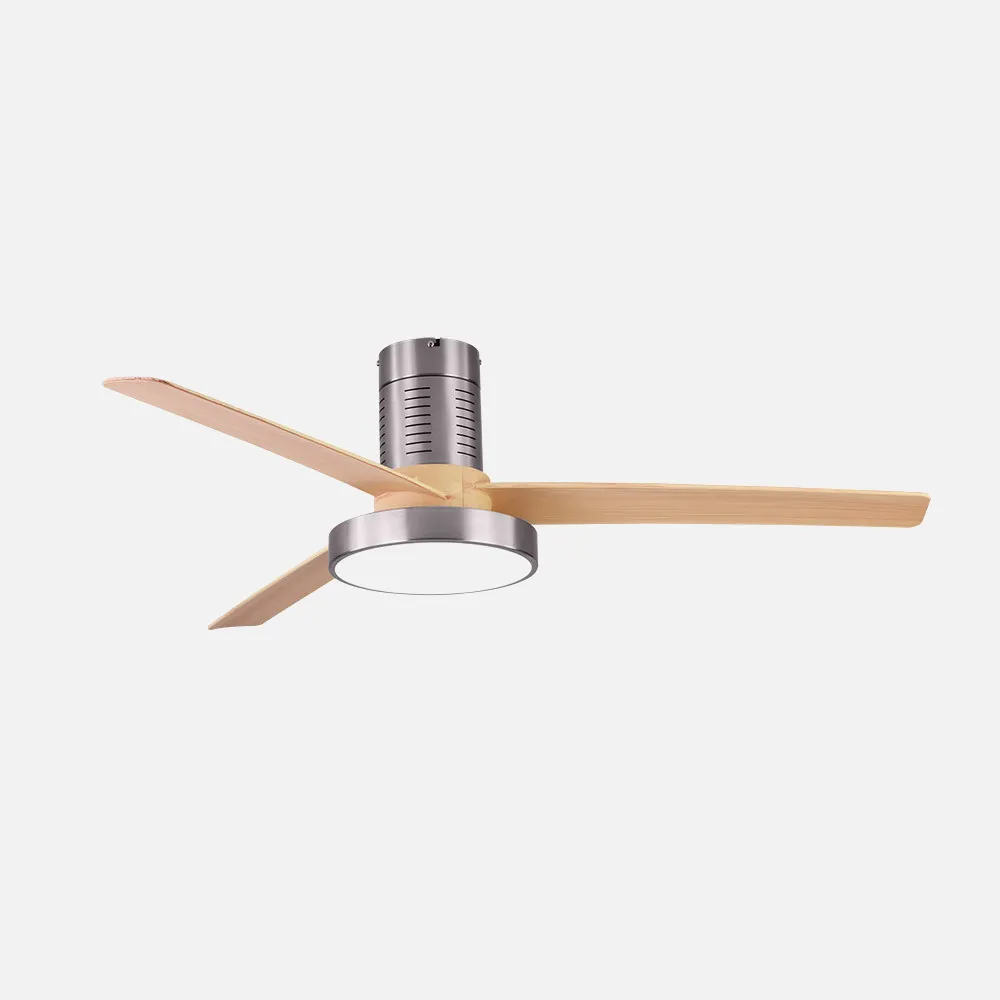Ventilador Dc Pax 40w 3200lm Niquel 3 Aspas Haya 32x139d 3000-4000-6000k  C/remoto , Memoria Y Temporizador