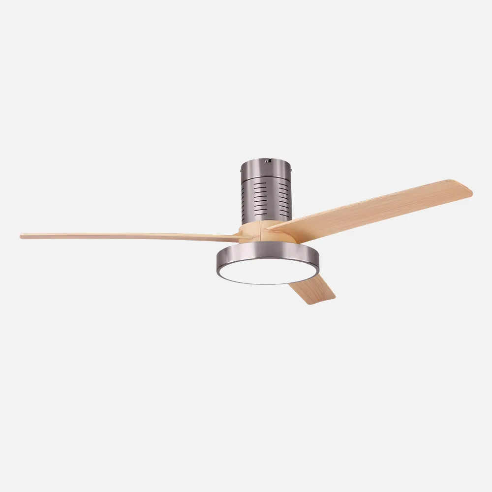 Ventilador Dc Pax 40w 3200lm Niquel 3 Aspas Haya 32x139d 3000-4000-6000k  C/remoto , Memoria Y Temporizador