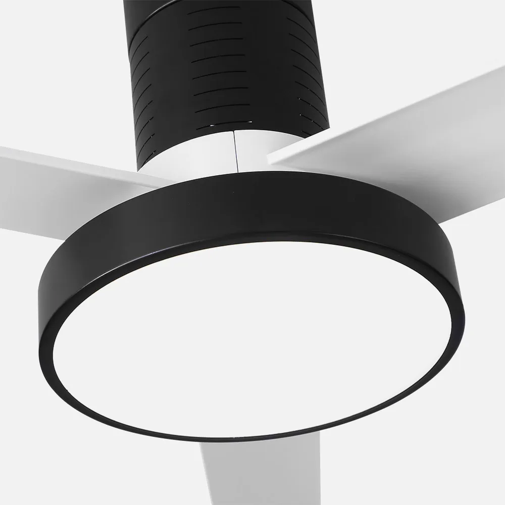 Ventilador Dc Pax 40w 3200lm Negro 3 Aspas Blancas 32x139d 3000-4000-6000k  C/remoto, Memoria Y Temporizador