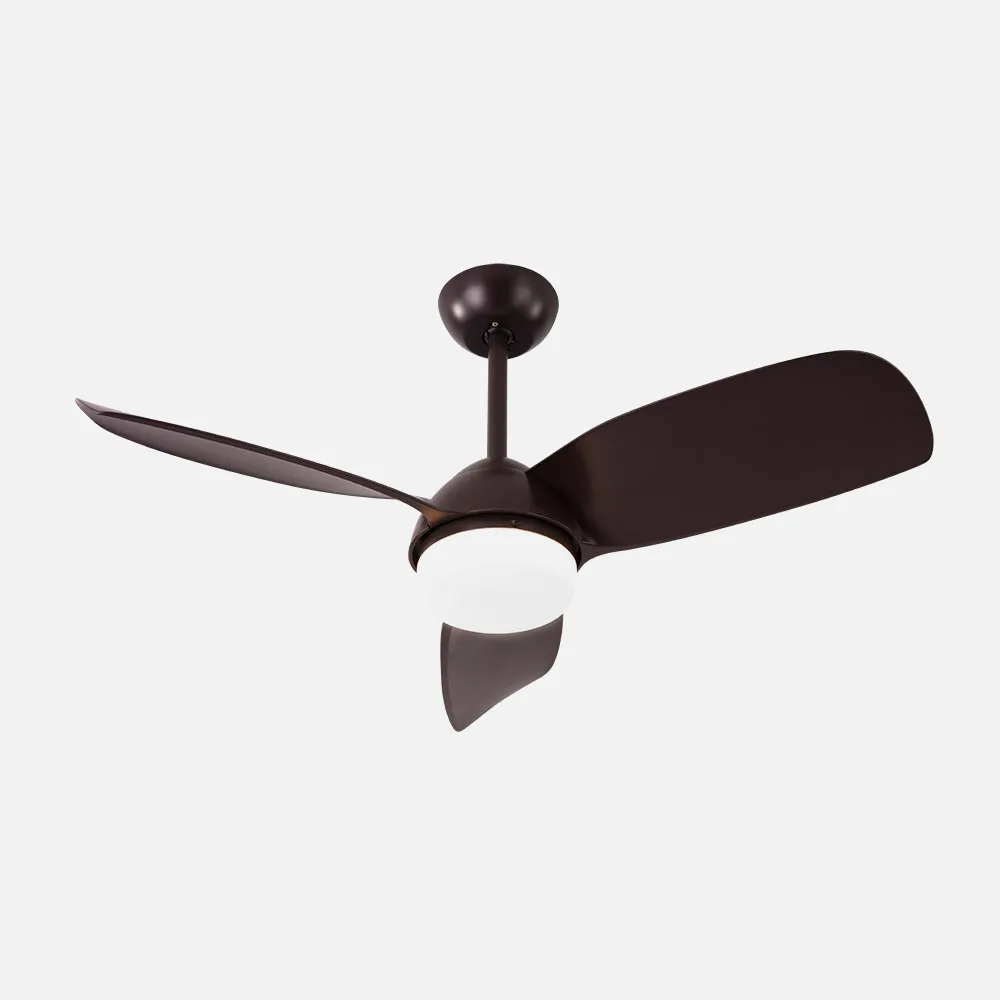 Ventilador 24w Dc Haur Marron 3 Asp.6 Veloc.107d  2 Tijas C/remoto, Memoria Y Temp.3000-4000-6000k