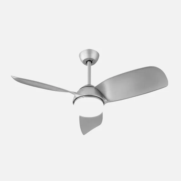 Ventilador 24w Dc Haur Plata 3 Asp.6 Veloc.107d  2 Tijas C/remoto, Memoria Y Temp.3000-4000-6000k