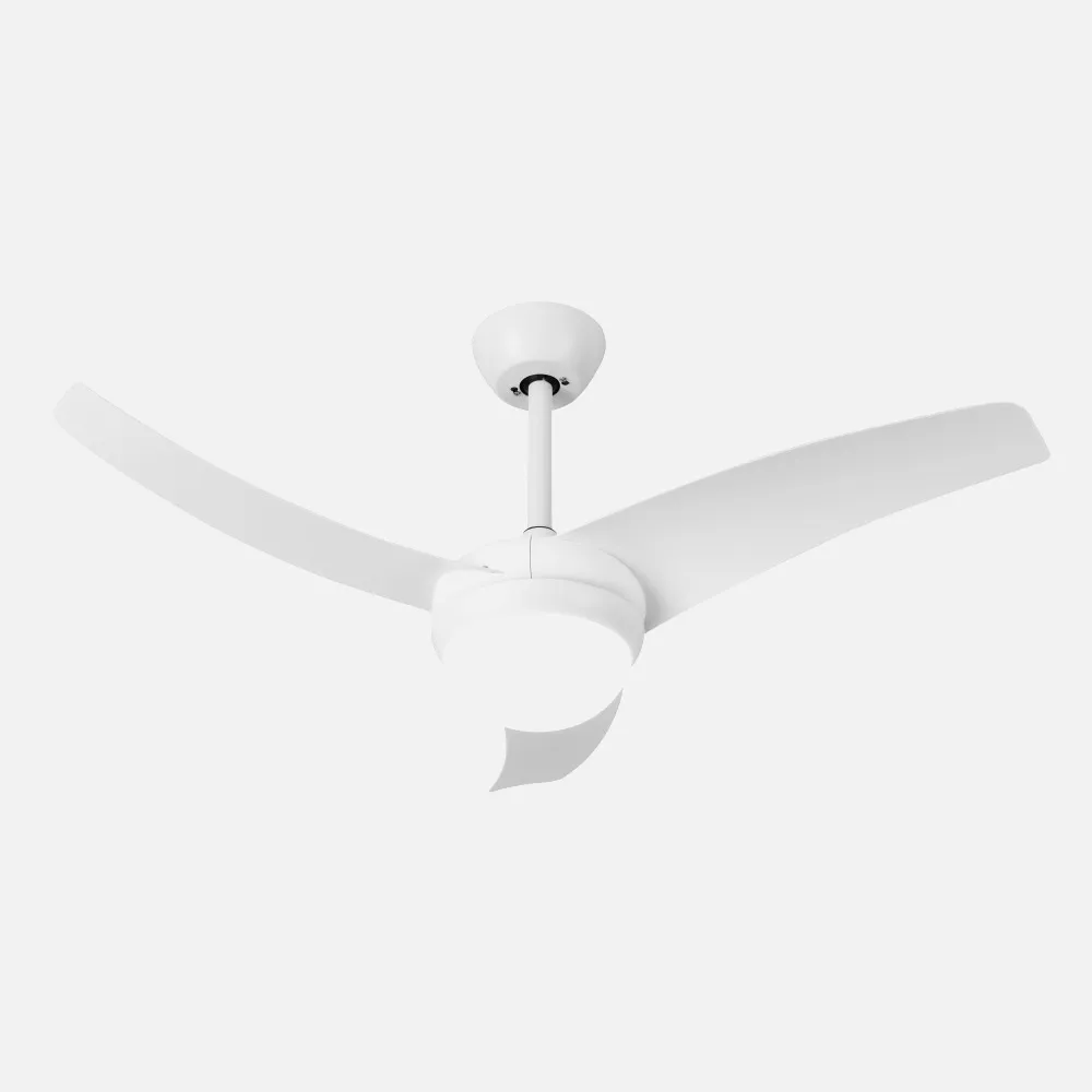 Ventilador 2xe27 Dc Kusi Blanco 3 Asp.6 Veloc.  35 - 47,5x107d Control remoto Y Temporizador
