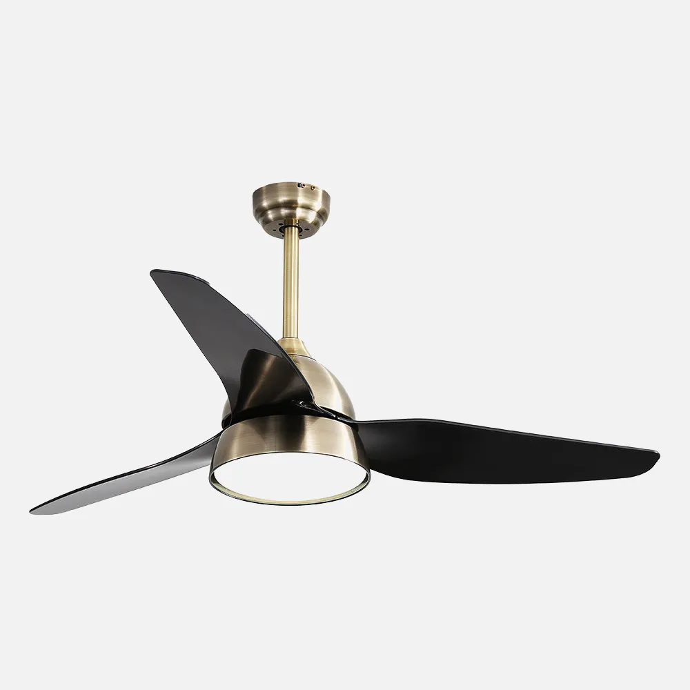 Ventilador  2xe27 Dc Kohilo Cuero/negro3 Asp.6 Vel  132d C/remoto Y Temporizador
