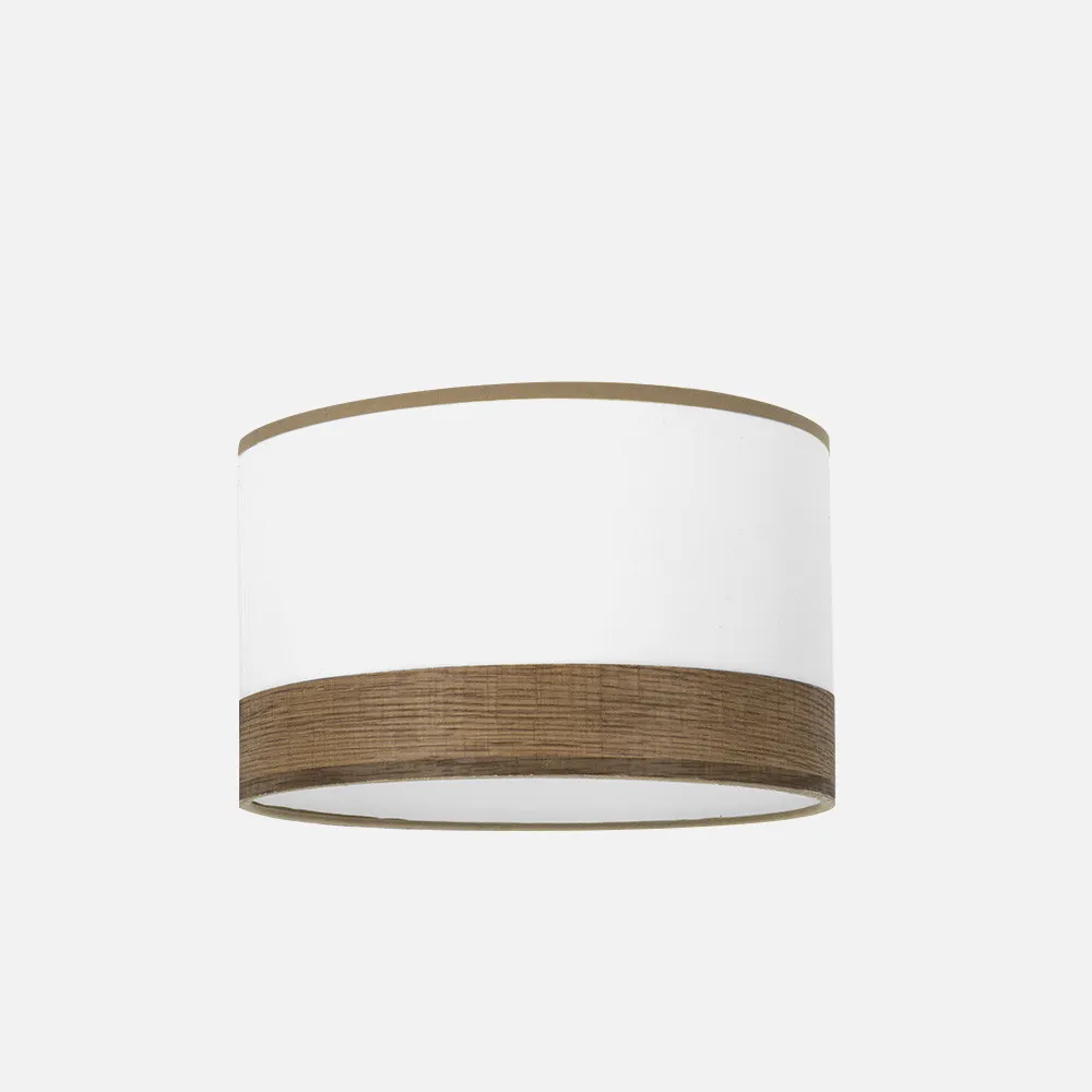 99.PA-175441084 - Lampshade Foot Living room Cloe E27 White/wood-dark  40dx40dx20h