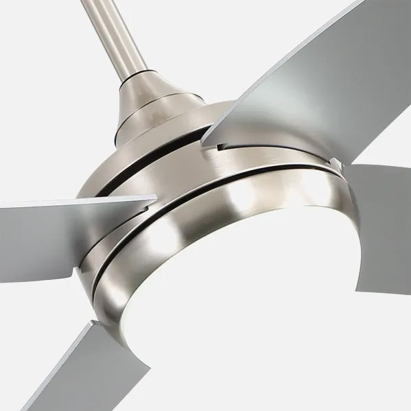 Ventilador 2xe27 Dc Klod Niquel/plata 4 Asp.6 Vel 117d C/remoto Y Temporizador