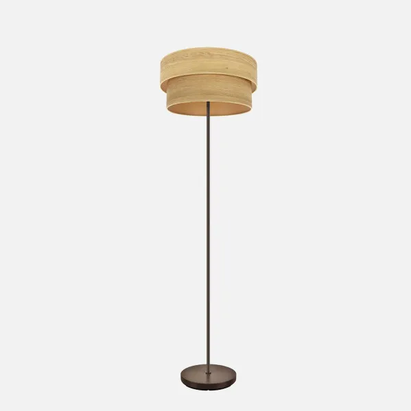 Pie Salon Doble Smile 1xe27 Marron/madera Clara 162x40x40 Cm