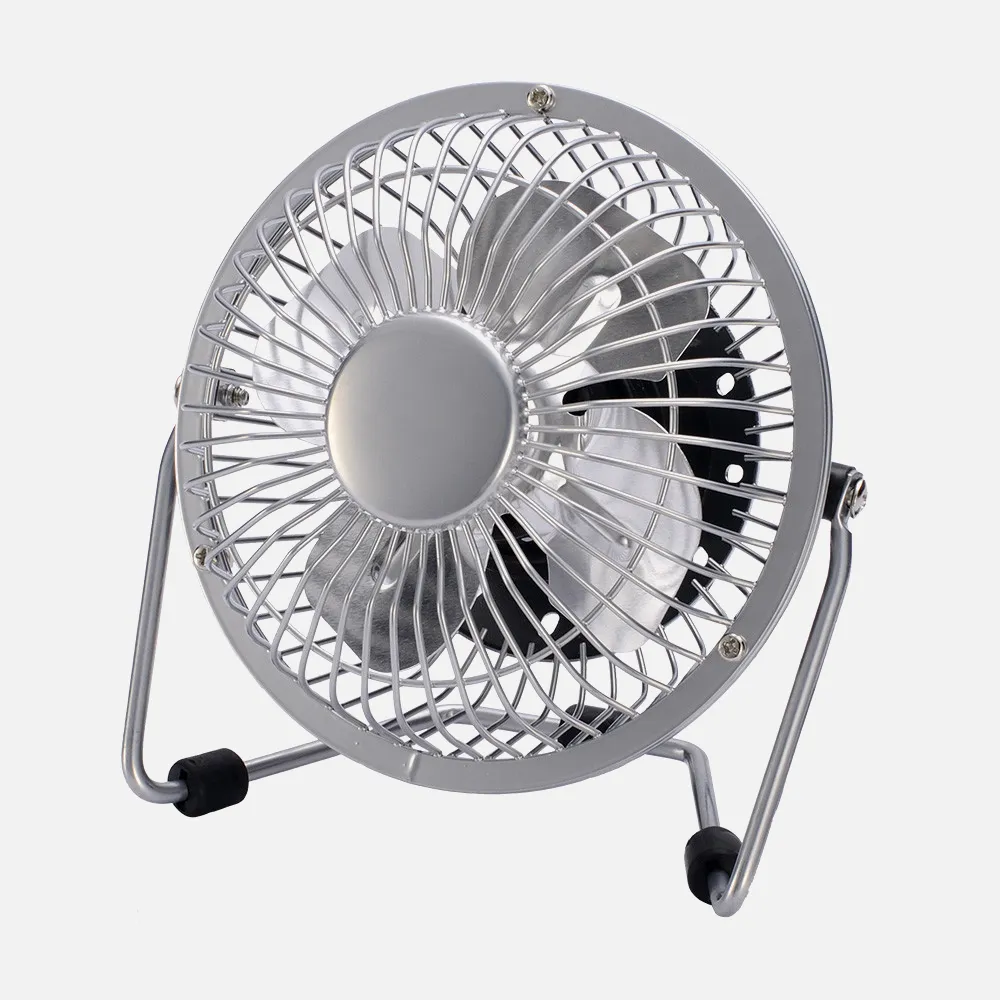 170771020 - Miniventilador Sobrem.metal Bulerias 2,5w 5v Cromo  14,8X14,2X7,6 Cm Orientable Alimentacion Mediante Puerto Usb