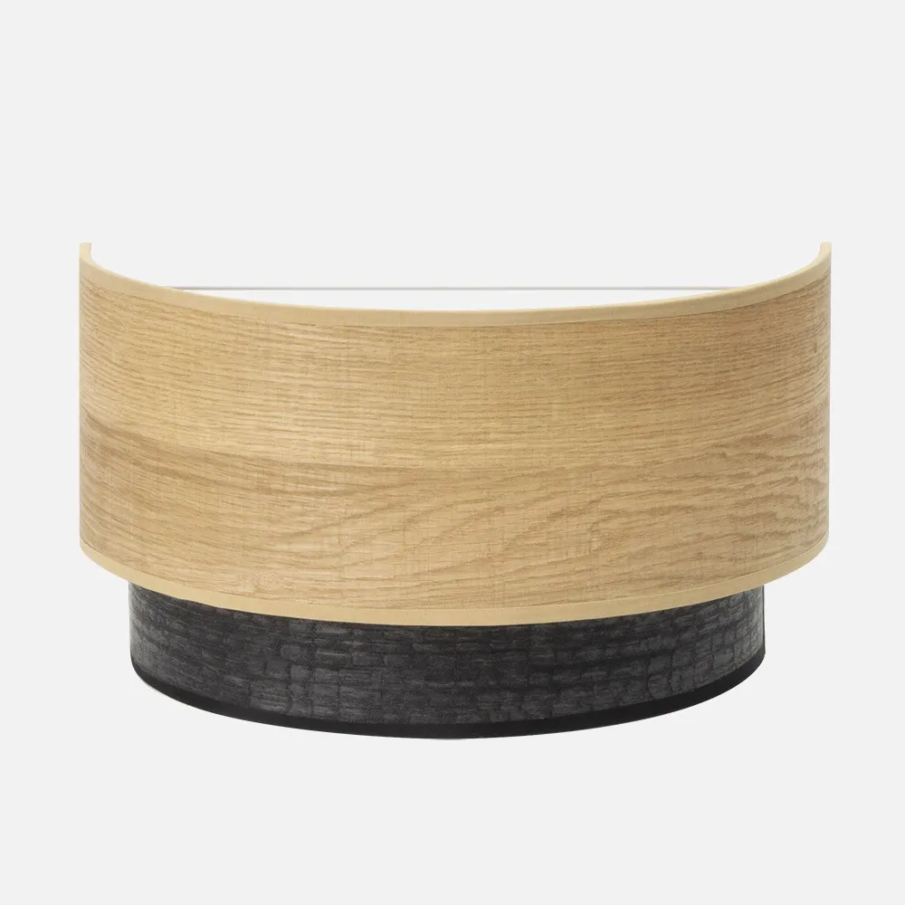175661085 - Aplique Colet 1xe27 Negro/madera Clara 17x30x15 Cm