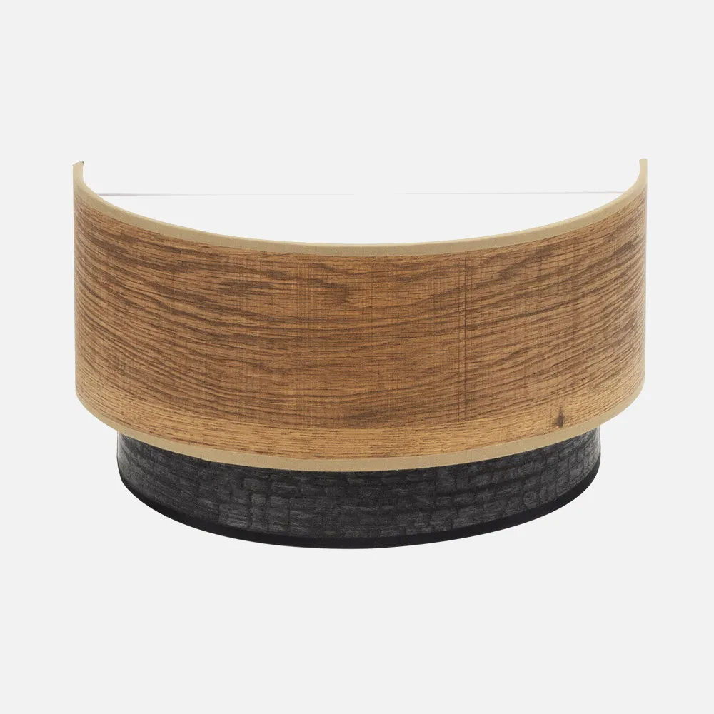 175661084 - Aplique Colet 1xe27 Negro/madera Oscura 17x30x15 Cm