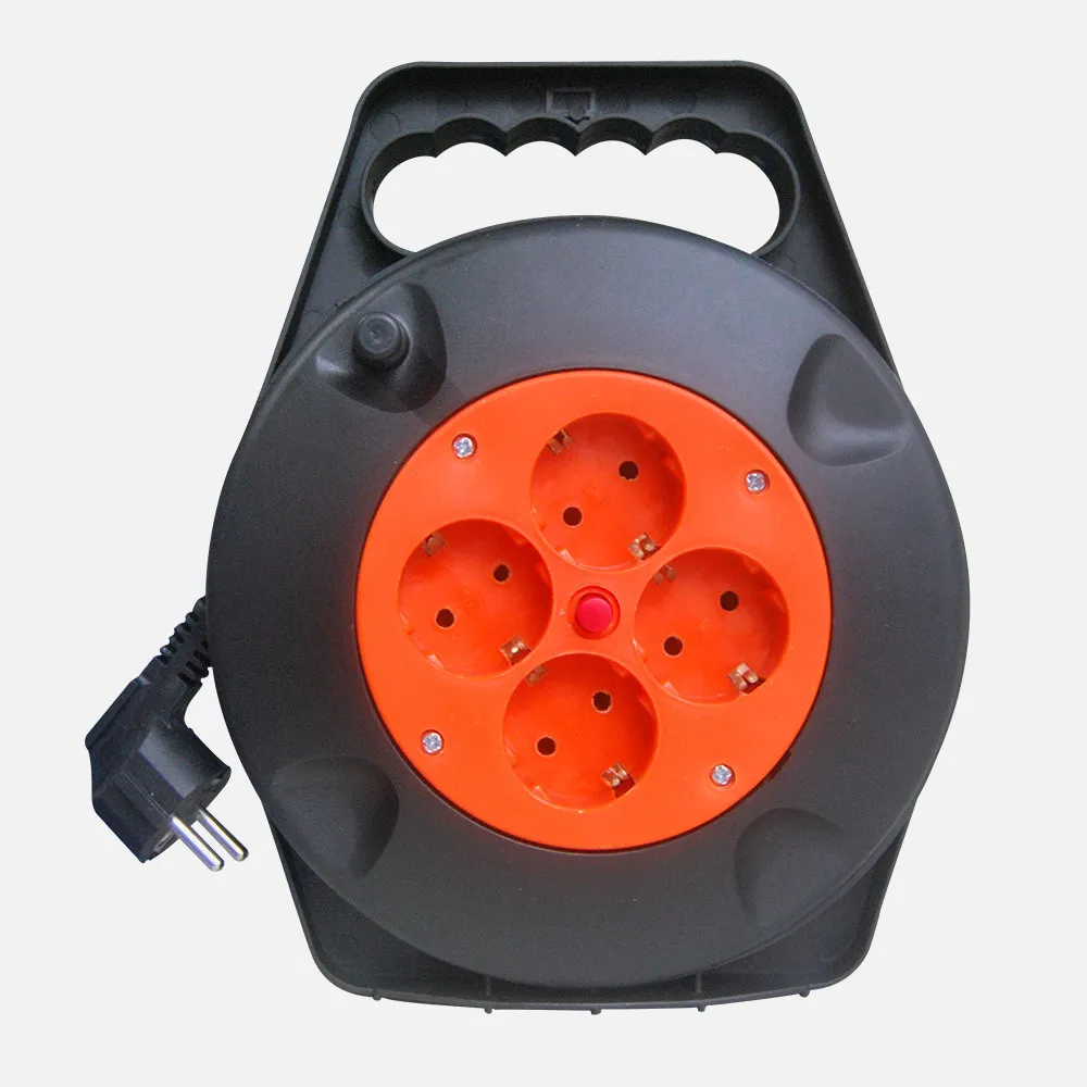 166431410 - Enrollacable 4 Enchufes Cable 10m 3gx1,5mm Cobre C/termostato De Seguridad 3250w Máx.