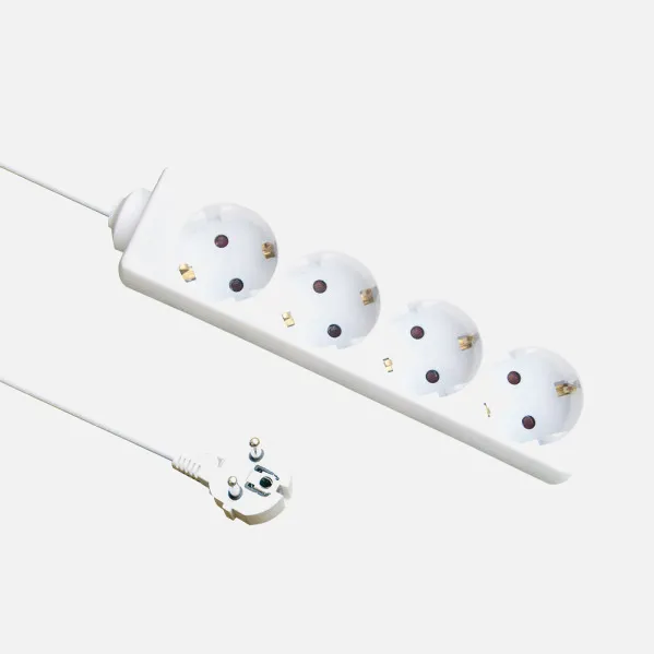 Based Multiple 4 Sockets Cable 3m 3gx1,5mm Copper 3500w Max