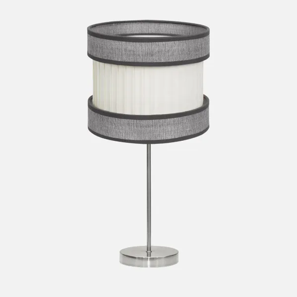 Sobremesa Alto Home 1xe27 Niquel/gris-beis 61x30x30 Cm