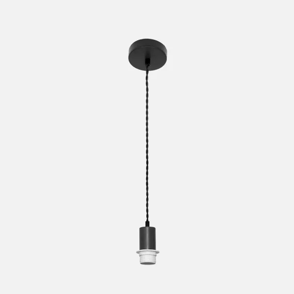 Arm.pendant light P/lampshade Cara 1xe27 Black/black Regx10x10 Cm