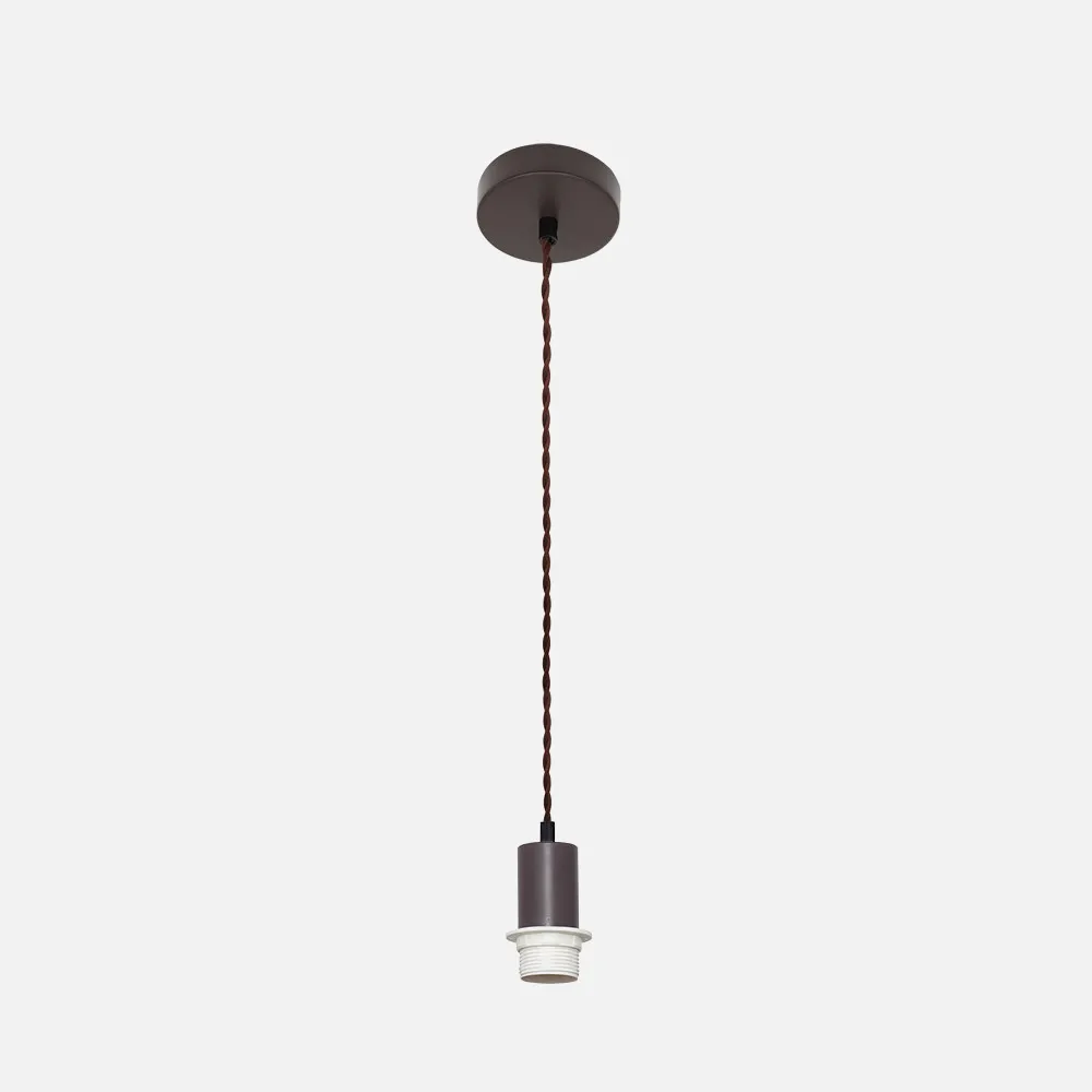 20139PAC2 - Arm.colgante P/pantalla Cara 1xe27 Marron/cuerda Regx10x10 Cm